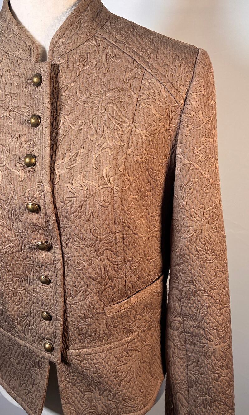 Kenar Vintage 90s Jacquard Mandarin Collar Jacket 8 Brass Buttons